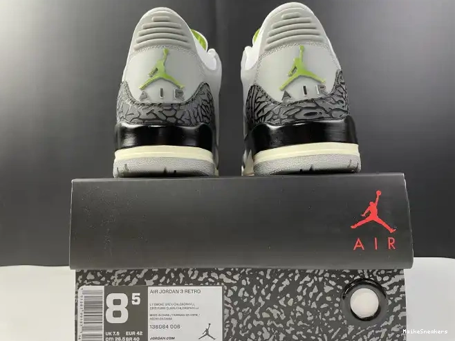 MaikeSneakers Retro 3 Jordan Air 136064-006 Chlorophyll 0521